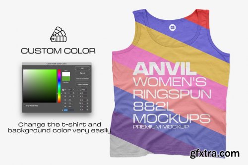 CreativeMarket - Anvil Women's Tanks 882L Mockups 6216266