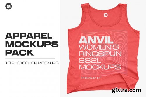 CreativeMarket - Anvil Women's Tanks 882L Mockups 6216266