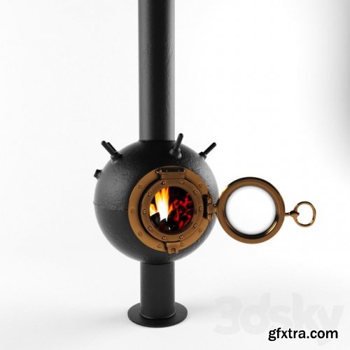 Suspended fireplace bathyscaphe