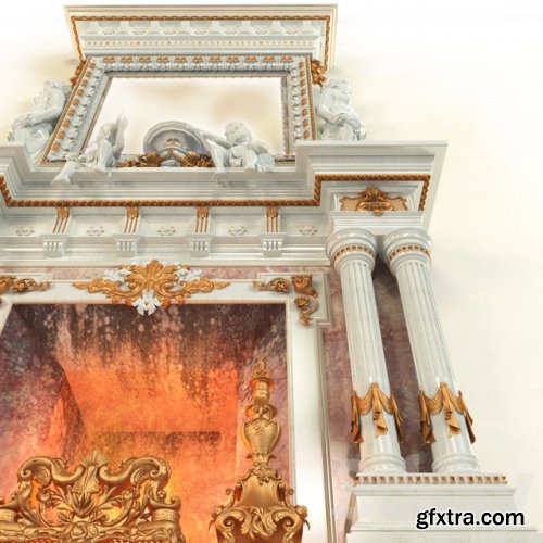 Fireplace in the Baroque style