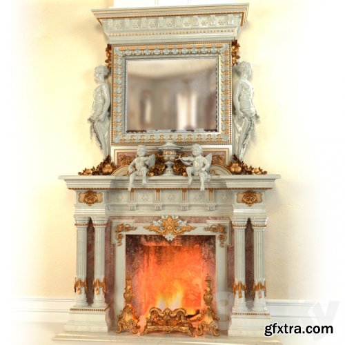 Fireplace in the Baroque style