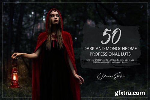 50 Dark and Monochrome LUTs and Presets Pack