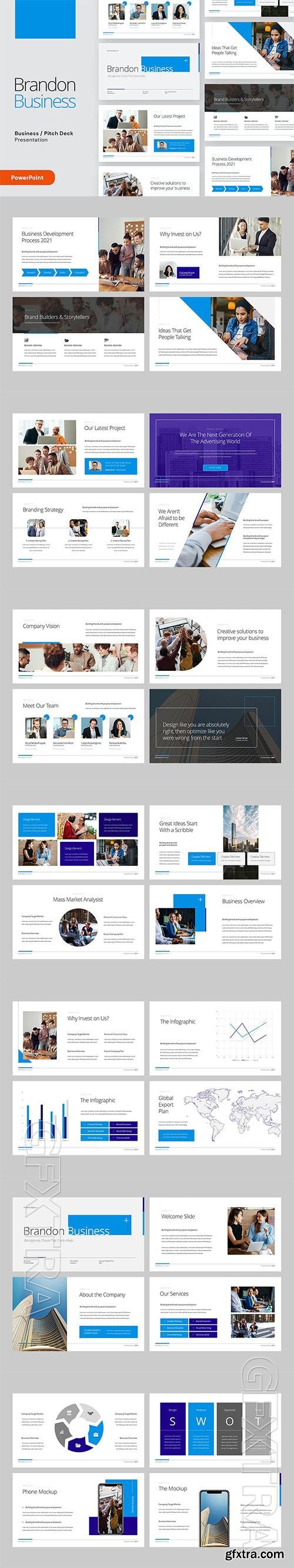 BRANDON - Business Pitch Deck - Powerpoint, Keynote and Google Slides Template  