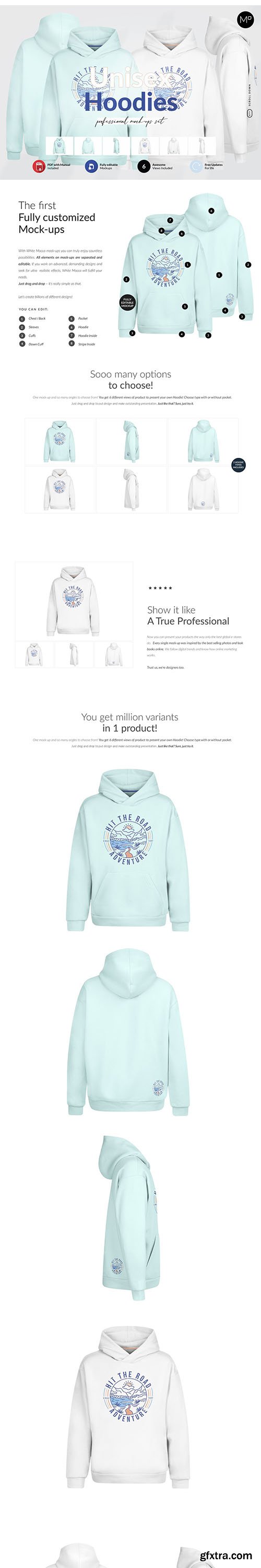 CreativeMarket - Unisex Hoodies Mock-ups 5947183