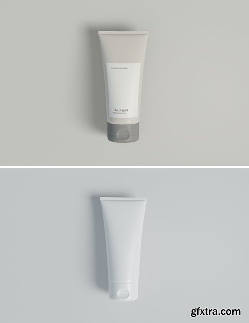 Cosmetic Tube Flat Lay Mockup