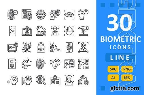 30 Biometrics Icons - Line KAZ23VX