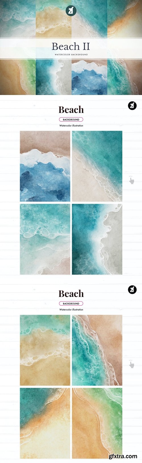 8 Beach watercolor background