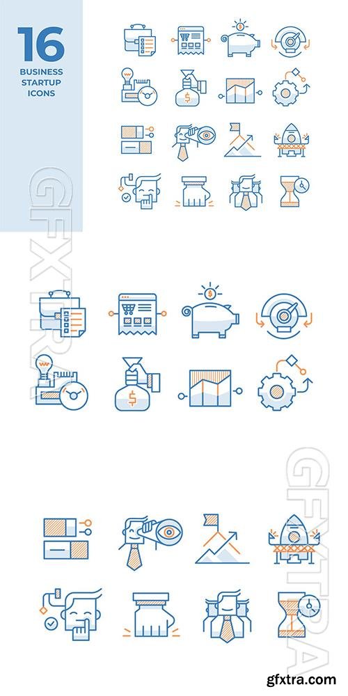 16 Business Startups Icons JD5B7ZA