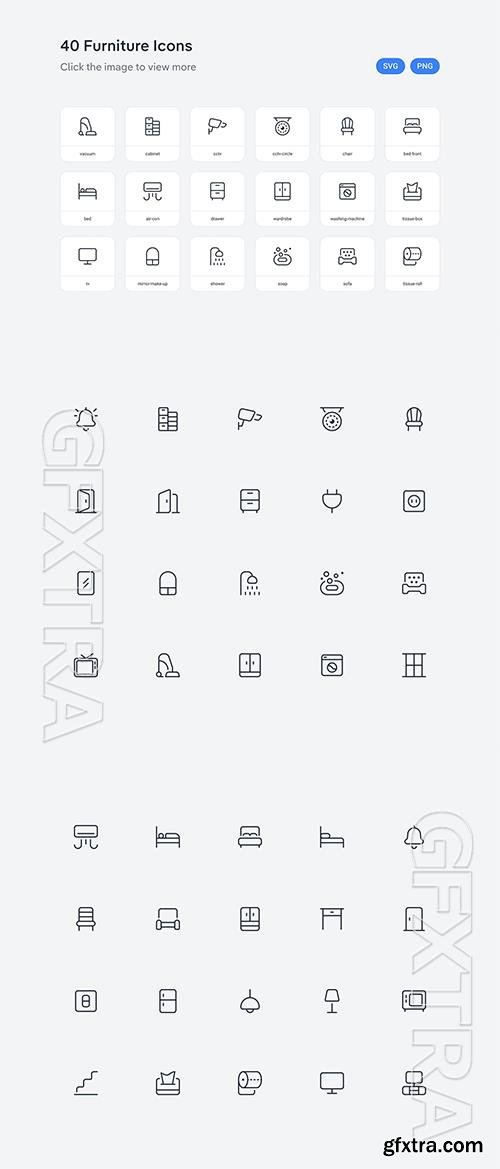 Furniture icons - Line