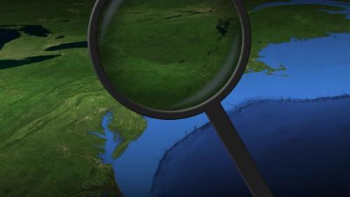 Videohive - Magnifying Glass Finds Philadelphia City on the Map - 33284412 - 33284412