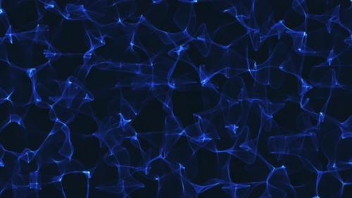 Videohive - Animation of fractal blue lines on a black background. Concept of futuristic animation. - 33284505 - 33284505