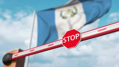 Videohive - Barrier Gate Opens at Flag of Guatemala - 33285088 - 33285088