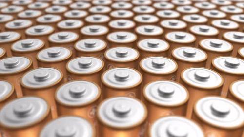 Videohive - Tracking Loopable Shot of Large Pack of Batteries with Soft Focus - 33286841 - 33286841