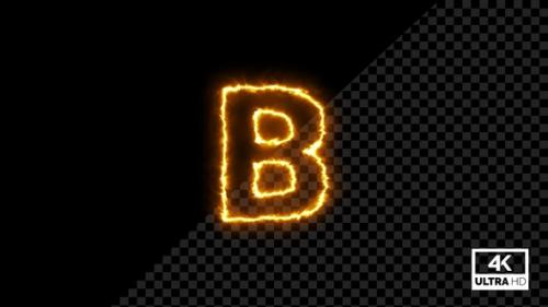 Videohive - Burning Alphabet Shape B Fire Animation - 33287573 - 33287573