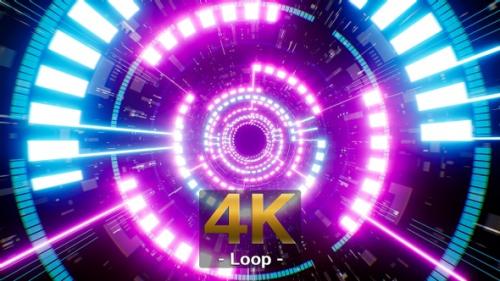 Videohive - Rotating Neon Light Background 4K - 33287612 - 33287612