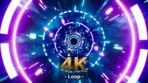 Videohive - Blinking VJ Light Dimension Tunnel Loop 4K - 33288693 - 33288693