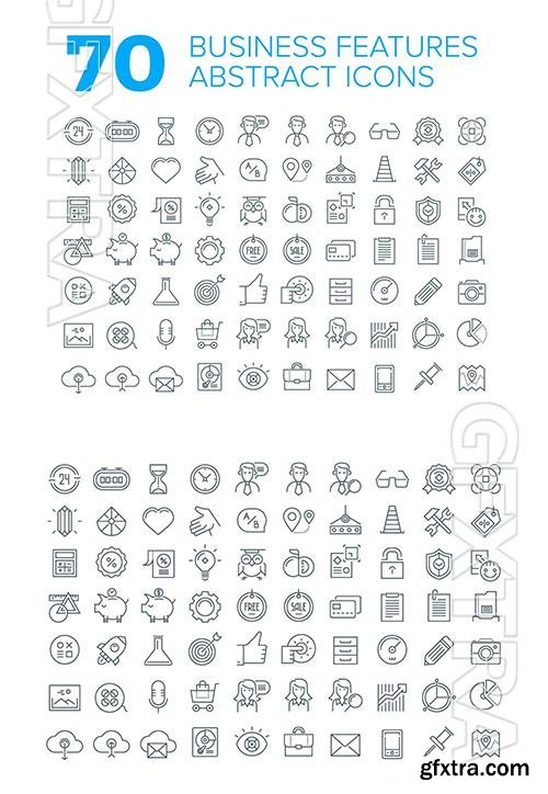 70 Business Features Abstract Icons G6TZHAV