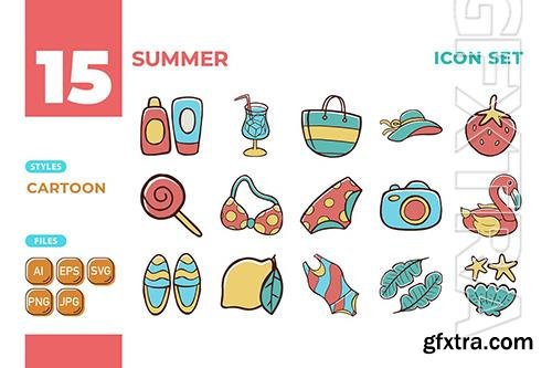 Summer Icon Set (Cartoon Style) #02 4NH5U8C