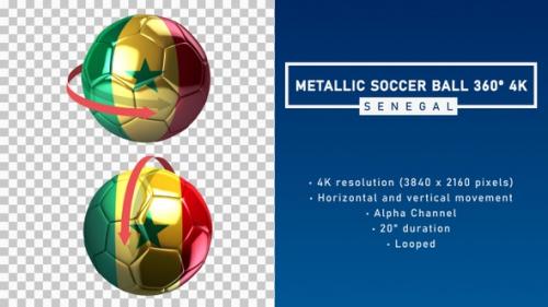 Videohive - Metallic Soccer Ball 360 4K - Senegal - 33304871 - 33304871