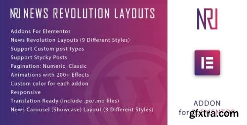 CodeCanyon - News Revolution Layouts for Elementor WordPress Plugin v1.0 - 33278893