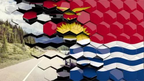 Videohive - Kiribati Flag Hexagon Transition - 4K Resolution - 33310832 - 33310832