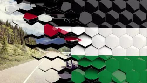 Videohive - Jordan Flag Hexagon Transition - 4K Resolution - 33310837 - 33310837