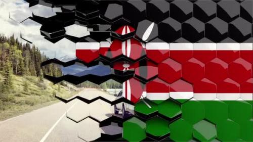 Videohive - Kenya Flag Hexagon Transition - 4K Resolution - 33310840 - 33310840