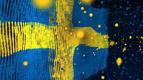 Videohive - Swedish Flag Particle Animation - 33311284 - 33311284