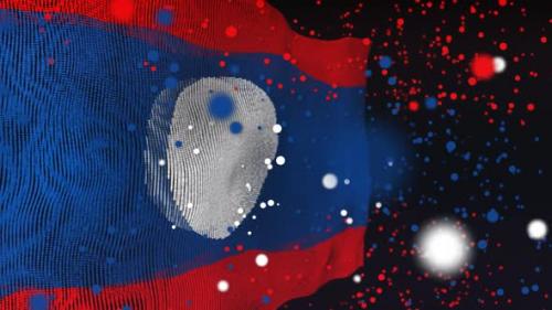 Videohive - Laos Flag Particle Animation - 33311310 - 33311310