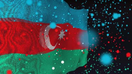 Videohive - Azerbaijan Flag Particle Animation - 33311319 - 33311319