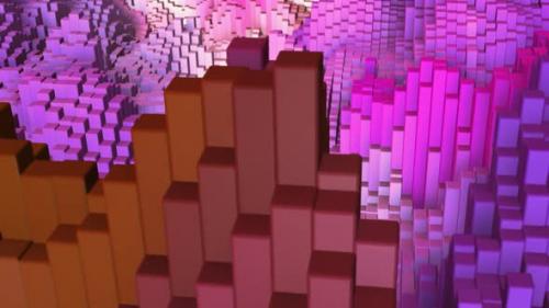 Videohive - Abstract 3D Landscape Animation With Colorful Cubes - 33311336 - 33311336