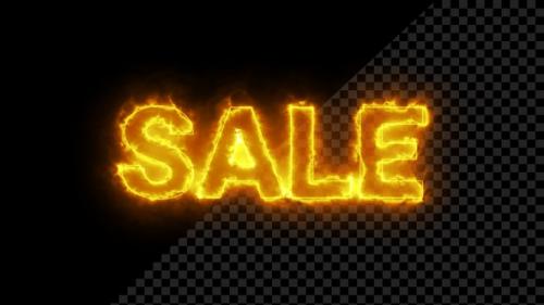 Videohive - Burning Sale Text Overlay With Fire Flame - 33312907 - 33312907