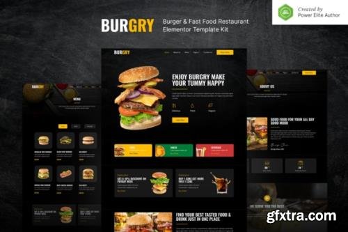 ThemeForest - Burgry v1.0.0 - Burger & Fast Food Restaurant Elementor Template Kit - 33334368