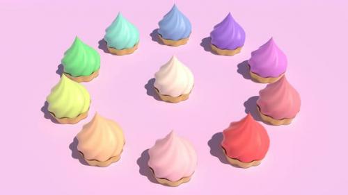 Videohive - Colored Sweet Cakes Able to Loop Seamless - 33316386 - 33316386