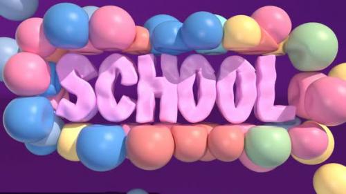 Videohive - Black Back to School Text Soft Body Elastic Spheres - 33316401 - 33316401