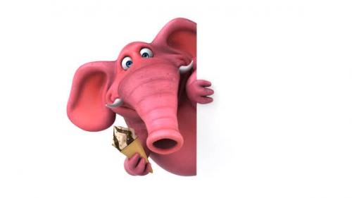 Videohive - Fun 3D cartoon elephant with an ice cream - 33326275 - 33326275