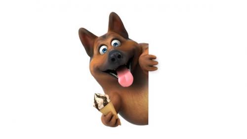 Videohive - Fun 3D cartoon dog with an ice cream - 33326280 - 33326280