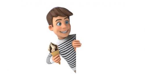 Videohive - Fun 3D cartoon boy with an ice cream - 33326301 - 33326301