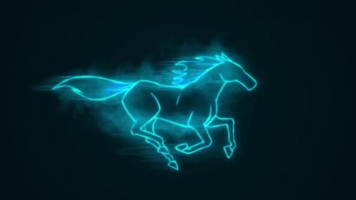 Videohive - Hologram Horse Glitch - 33320219 - 33320219