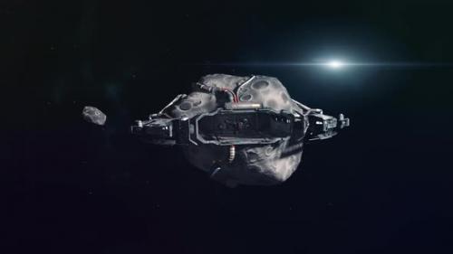 Videohive - Spaceport Establishing Shot - Asteroid Mining - 33323520 - 33323520