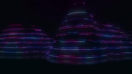 Videohive - Neon Glowing Strings Landscape Motion - 33329518 - 33329518