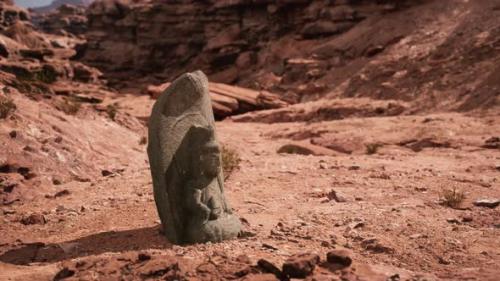 Videohive - Ancient Statue on the Rocks Desert - 33330751 - 33330751