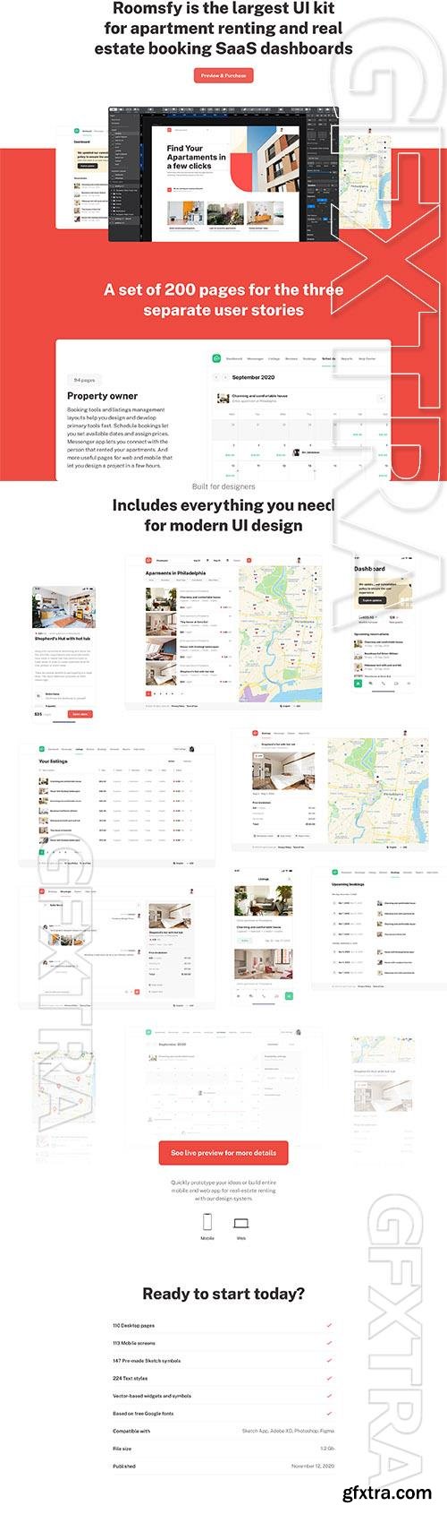 Roomsfy Web and Mobile UI kit