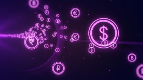 Videohive - Digital Global Currency Icons Flying V5 - 33332266 - 33332266