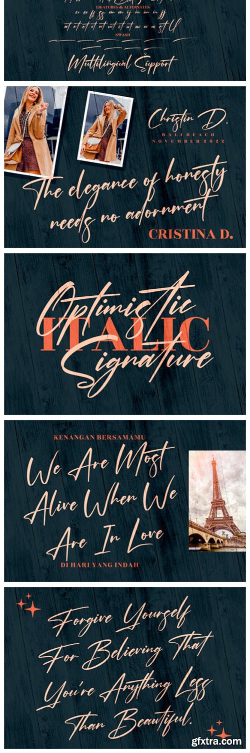 Optimistic Signature Font