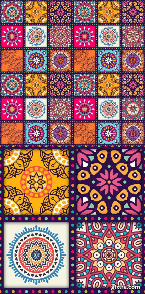 9 Mandala Patterns Vector Templates