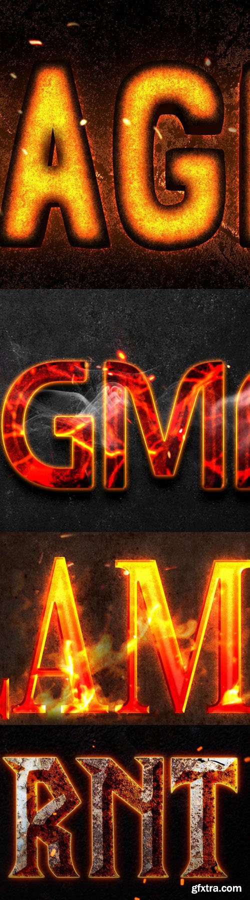 8 Fire Text Effects Templates for Photoshop