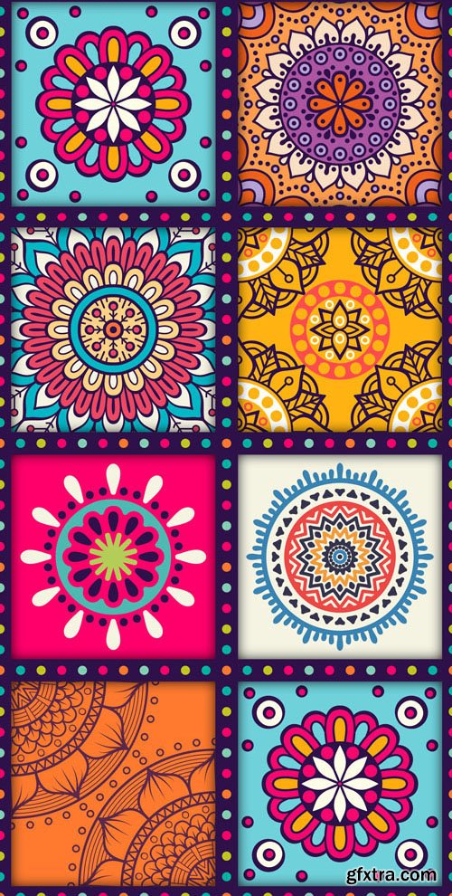 9 Mandala Patterns Vector Templates