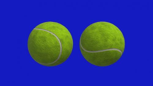 Videohive - 4K Tennis Balls Blue Screen Background Seamless Loop - 32940556 - 32940556