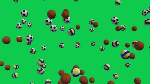 Videohive - 4K Balls Green Screen Background Seamless Loop - 32971998 - 32971998